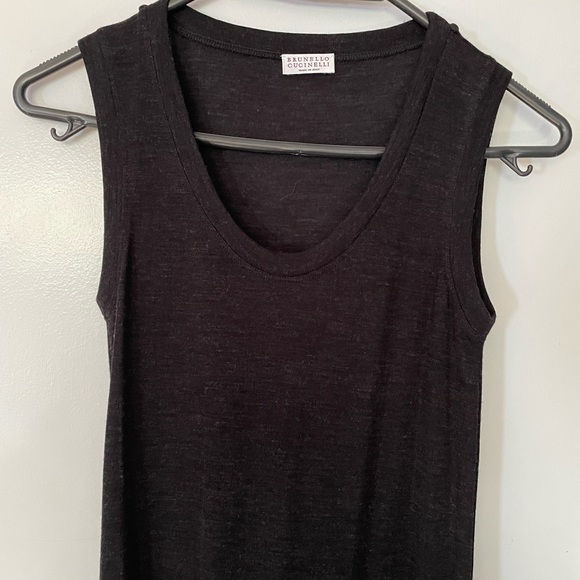 Brunello Cucinelli gray/black wool knit tank dress with tulle skirt, XS - Picture 7 of 7